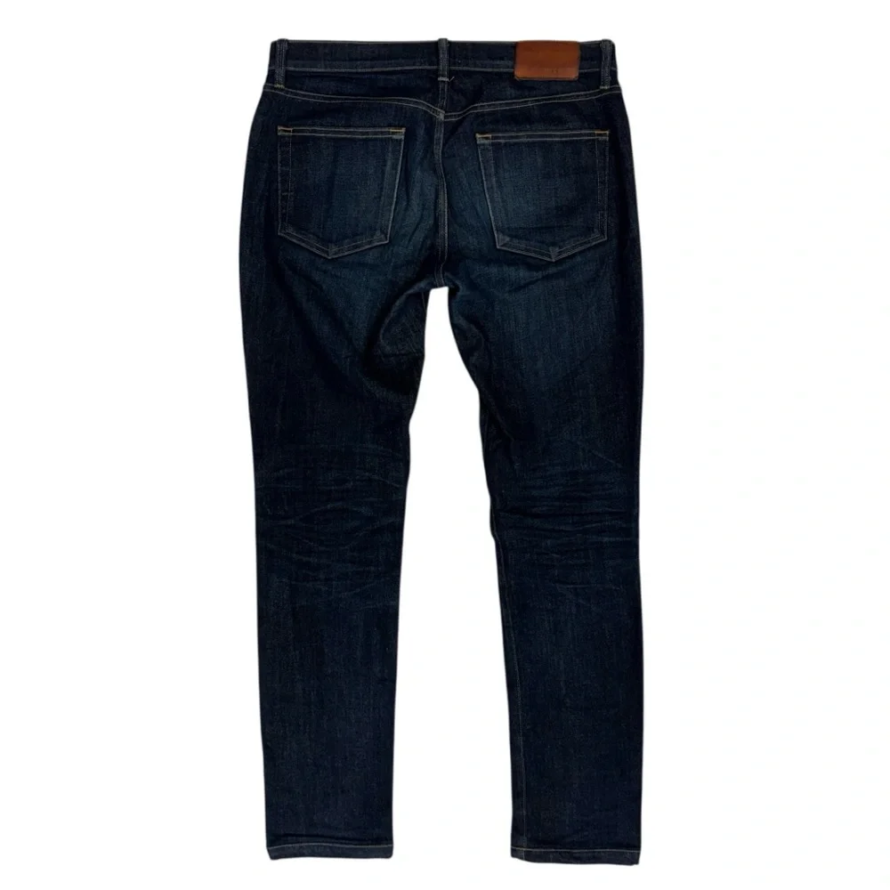 Buck Mason Jeans Mens 33x31 Blue Selvedge Denim Slim Dark Wash Faded USA Made - Picture 3 of 14